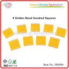 Montessori Material Spielzeug 9 Golden Bead Hundred Squares